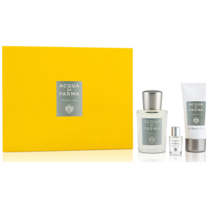 Acqua di Parma Colonia Pura Unisex Gift Set Pura Eau de Cologne 100ml, Miniature Eau de Cologne 5ml & Shower Gel 50ml