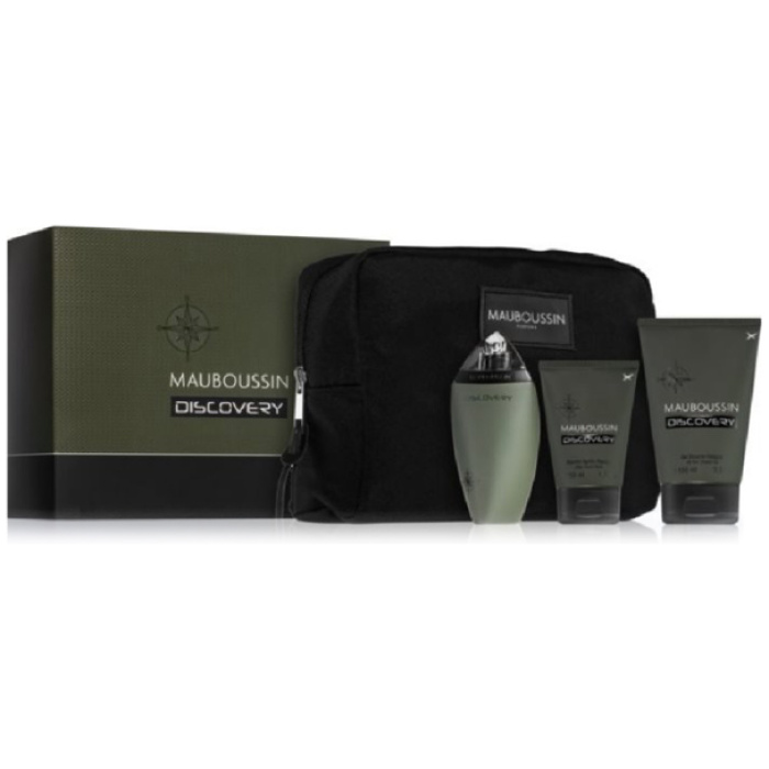 Mauboussin Discovery Gift Set Eau de Parfum 100ml, Shower Gel 100ml, After Shave Balm 50ml and Cosmetic Bag